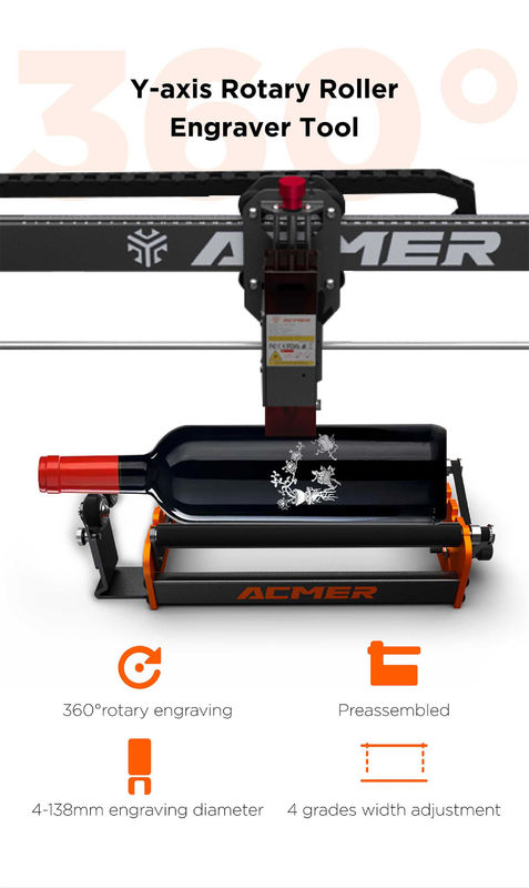 Acmer M2 Lazer Gravör Döner Rol Y Eksen Döner 360 Derece Döner Lazer Gravör
