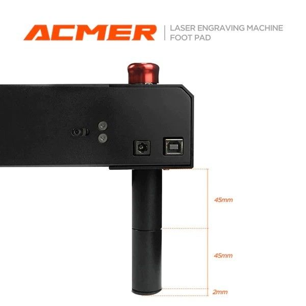 Metal Yükseltme Lazer Gravör Riser ACMER Lazer Gravür Makinesi için Siyah Renk