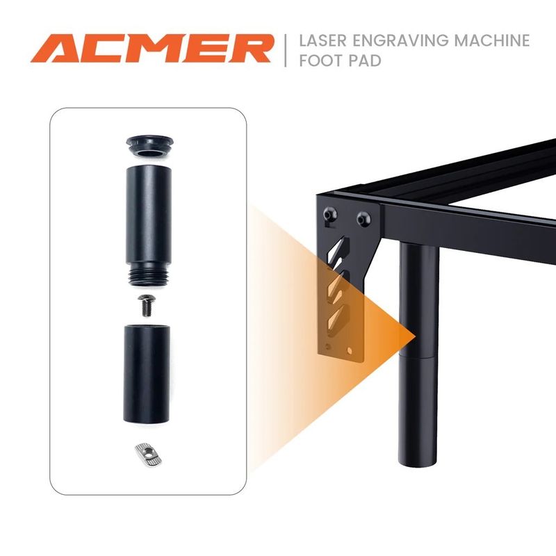 Metal Yükseltme Lazer Gravör Riser ACMER Lazer Gravür Makinesi için Siyah Renk