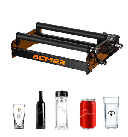 M3 Lazer Rotary Roller Çizim Silindirik Nesneler Cam Şişeler Stemmed Glass Thermos Cups