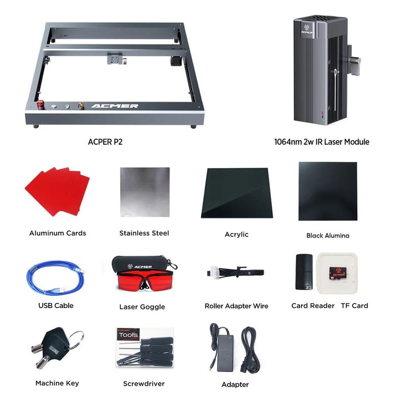 ACMER P2 IR 2w Fiber Laser Gravure For Metal Engraving FCC/CE/RoHS/FDA Sertifikalı