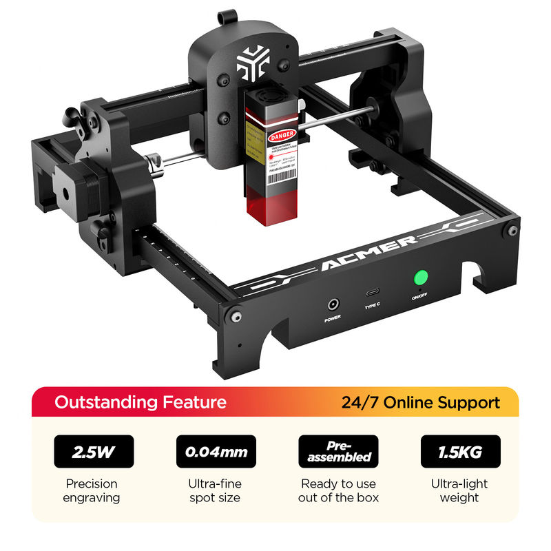 0.04*0.04mm Nokta boyutu, ACMER S1 taşınabilir lazer kazıcı mini makine,