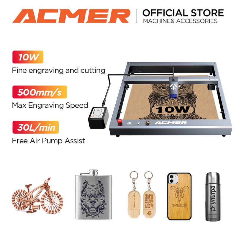 ACMER P2 10W Diyot Lazer Çizgici ve Ağaç ve Metal için Kesme Makinesi