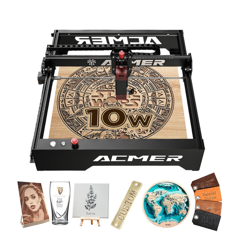 ACMER P1 10W Lazer Gravör 10000mm/min Yüksek Hızlı Masaüstü Lazer Gravür Makinesi, 20W Lazer Çıktısı