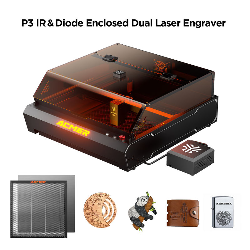 ACMER P3 Kapalı 2 IN 1 Ultra hassas lazer kesme makinesi 2592 X 1944 HD kamera ile
