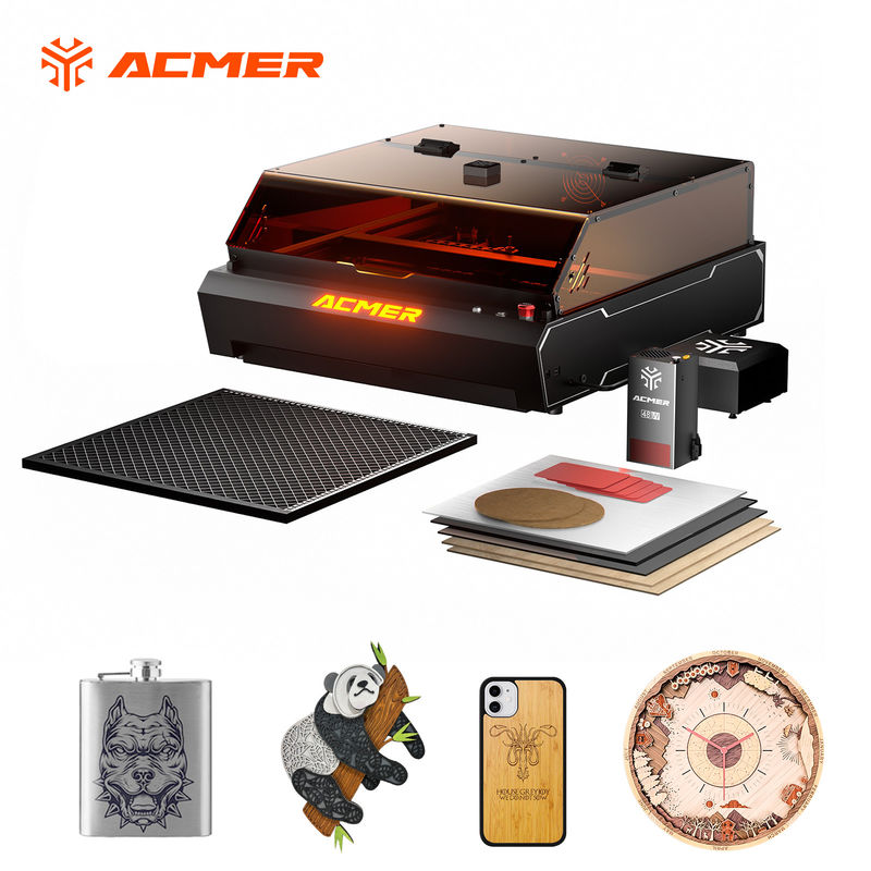 ACMER P3 Çift Diyot Lazer Kesicisi Alüminyum Profil Gravürü İçin Pompalı Hava Destekli Lazer Kesme Gravür Makinesi