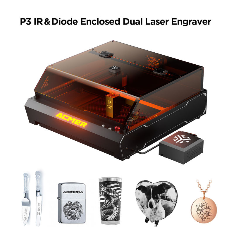 ACMER P3 96W CNC Lazer Gravör Yüksek Hız Alüminyum Profil Füzö 10000mw Diyot Lazer USB/APP/TF İletişim Yolu