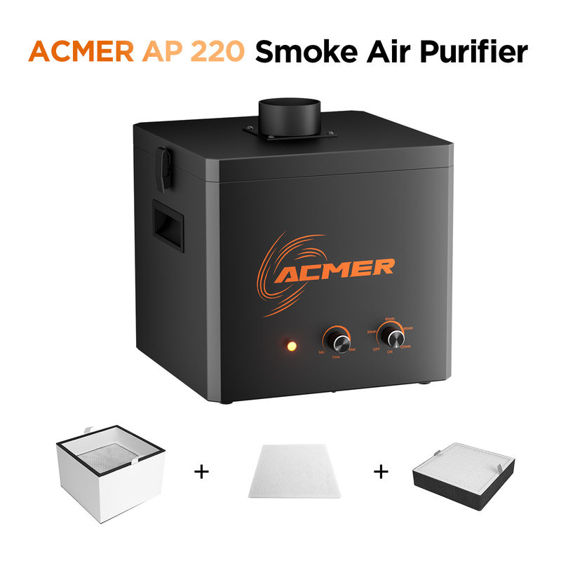 ACMER AP220 Duman Hava Temizleyicisi Lazer Gravör Aksesuarları 10.6kg 120 Dakika Zamanlayıcı Süresi